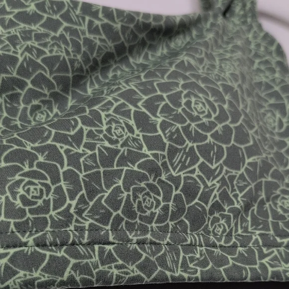 BuffBunny Collection Aloe Sports Bra Eden Green Floral Print Succulent size S - Picture 3 of 10